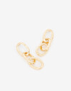 Aros Colgantes Largos Metal Aros Largos De Eslabones - Dorado
