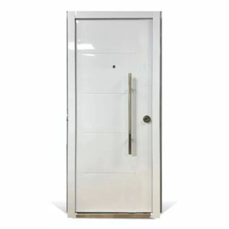 PUERTA SEMI BLINDADA DOBLE CHAPA CON BARRAL REDONDO IZQUIERDA - BLANCA PUERTA SEMI BLINDADA DOBLE CHAPA CON BARRAL REDONDO IZQUIERDA - BLANCA