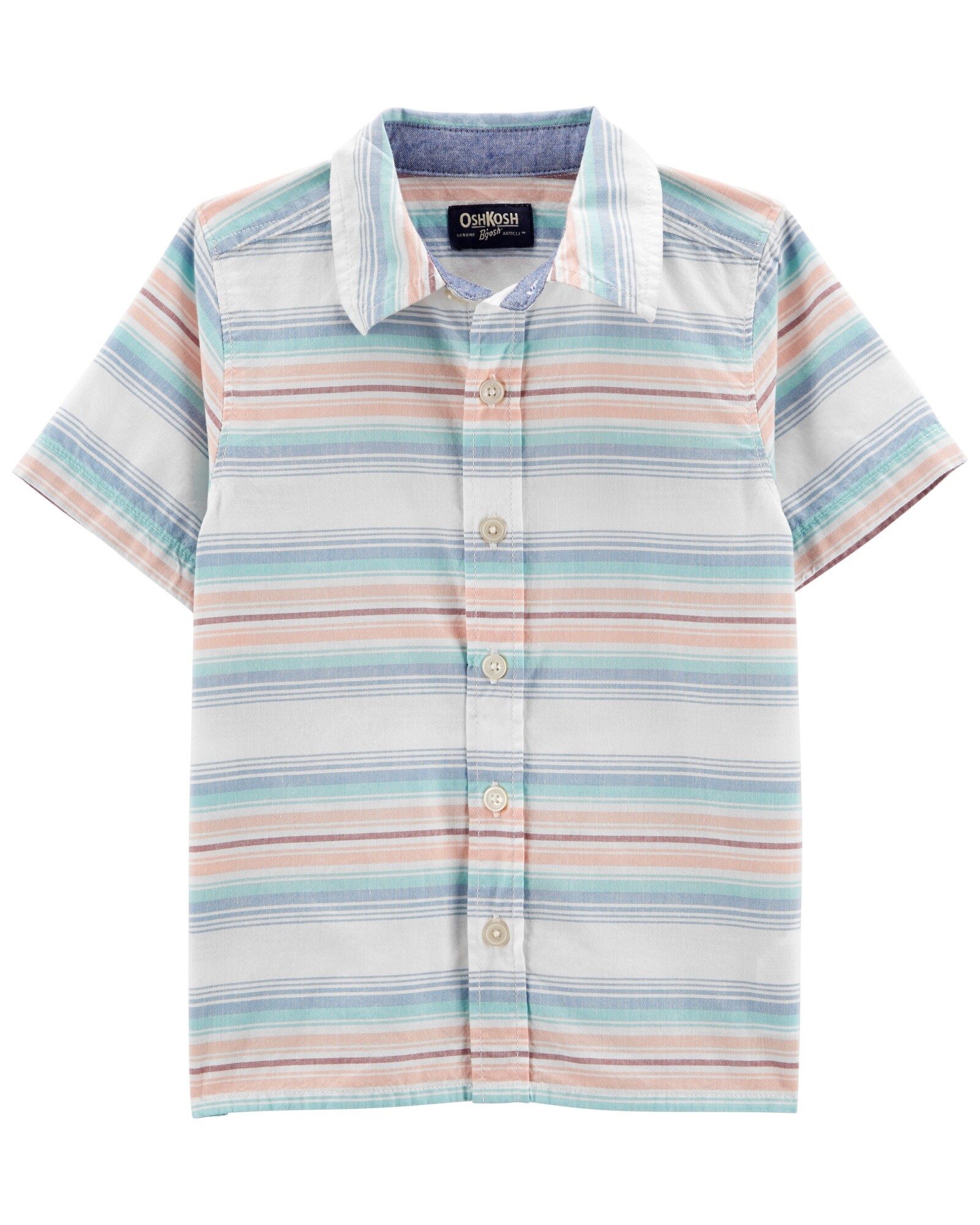 Camisa de algodón, diseño a rayas. Talles 2-5T Sin color
