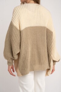 Cardigan Combinado Algodón Nácar