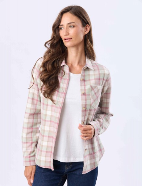 CAMISA VIYELA CUADROS Rosado