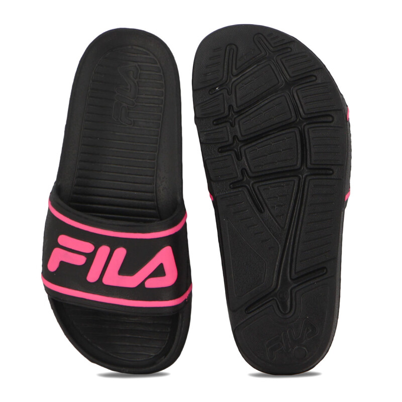 Chancletas Mujer Fila Sleek Negro-rosado