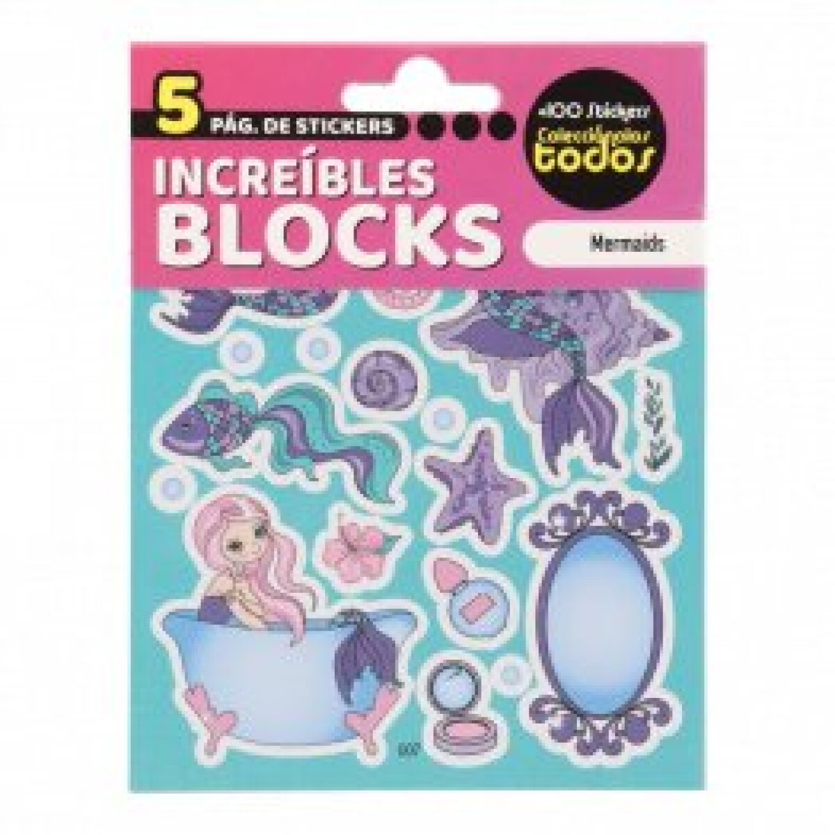 Stickers en Block de 5 Hojas - Sirenas 