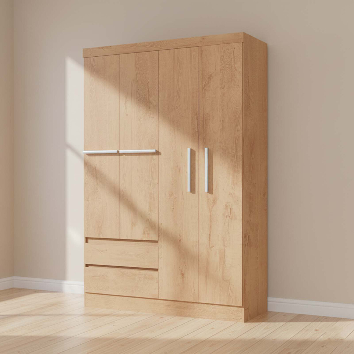 PLACARD ROPERO - 4 PUERTAS MDP MARRON 0400R VIENA 