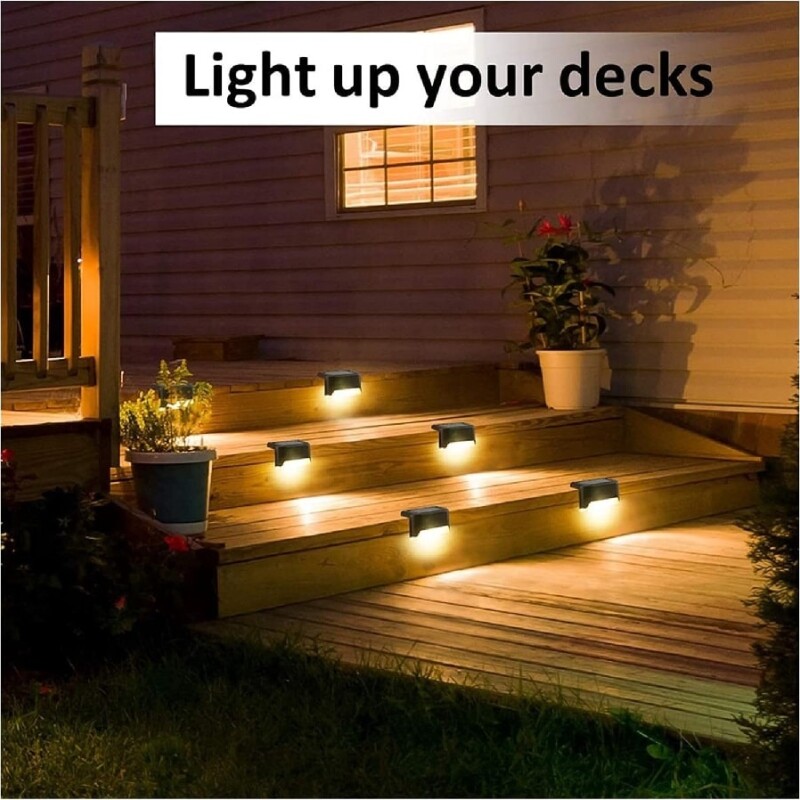 Set 4 luces solares LED para barandas y exterior Set 4 luces solares LED para barandas y exterior