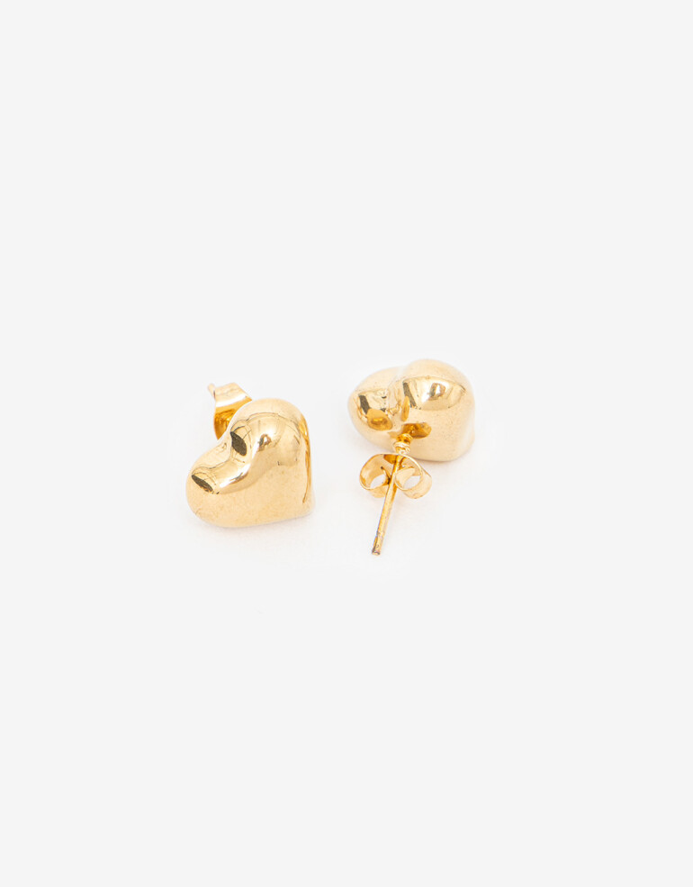 Aros Pasantes Metal Aros Pasantes De Acero Corazón - Dorado