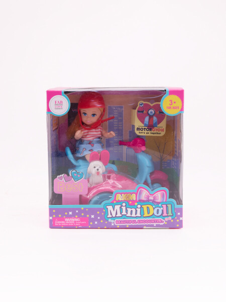 MUÑECA CUTE DOLL EN MOTO ROSADO