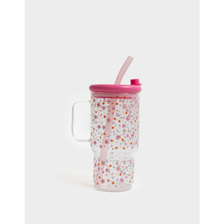 Vaso De Vidrio Estampado Combinacion Multicolor
