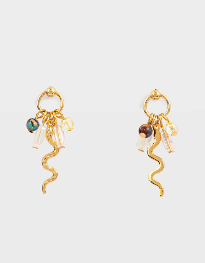 Aros Colgantes Cortos Bañada en Oro Aros Cortos Bañados En Oro - Dorado