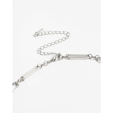 Collares Cortos Metal Plateado Rodio