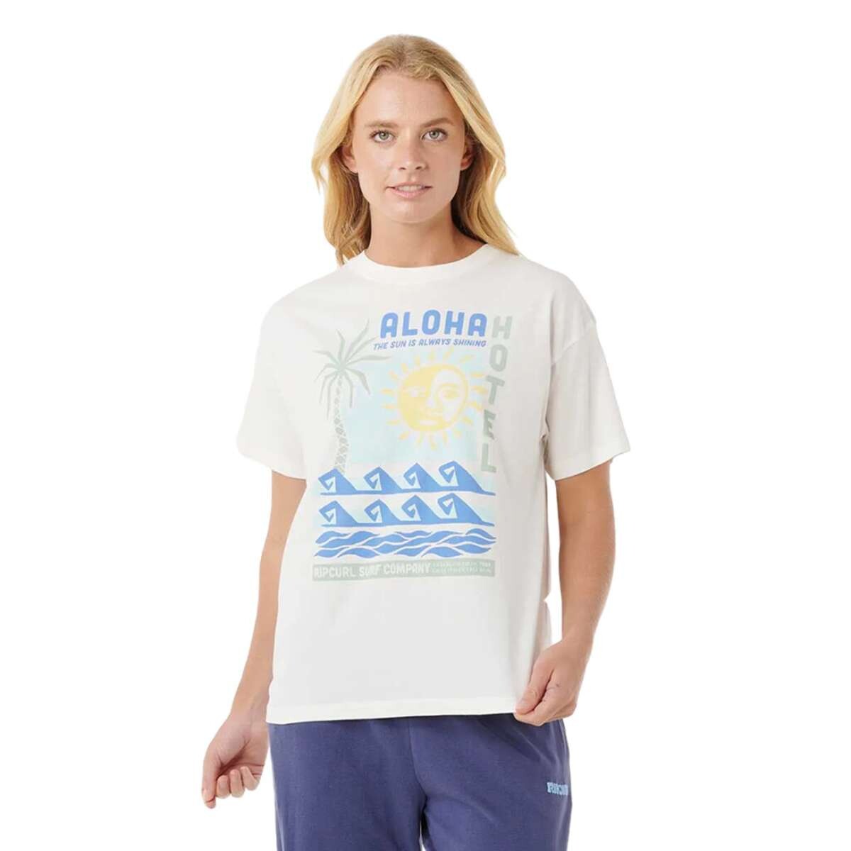 Remera Rip Curl Aloha Hotel Relaxed Tee - Blanco 