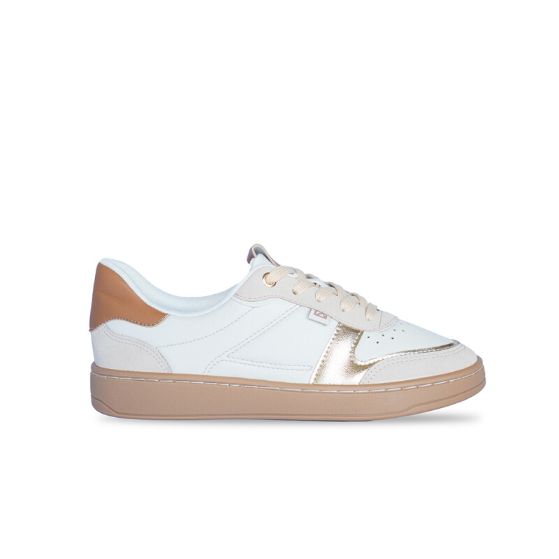 Zapato Dama Piccadilly OFF WHITE/GOLD/BROWN