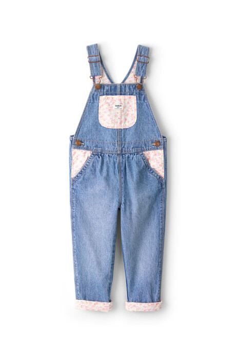 Enterito jean con parches florales. Talles 2-5T Enterito jean con parches florales. Talles 2-5T