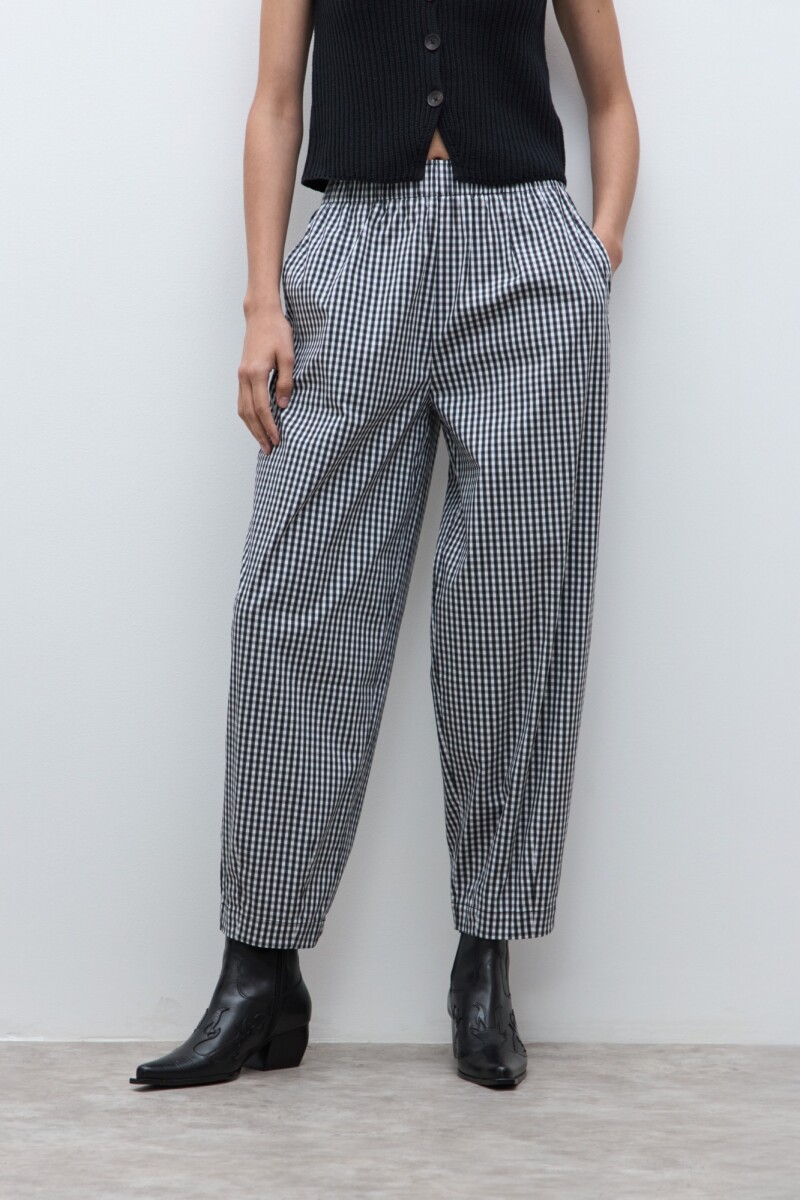 Pantalón Vichy negro