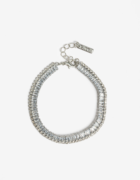 Pulseras Flexibles Strass Collar Corto Layer Strass - Cristal