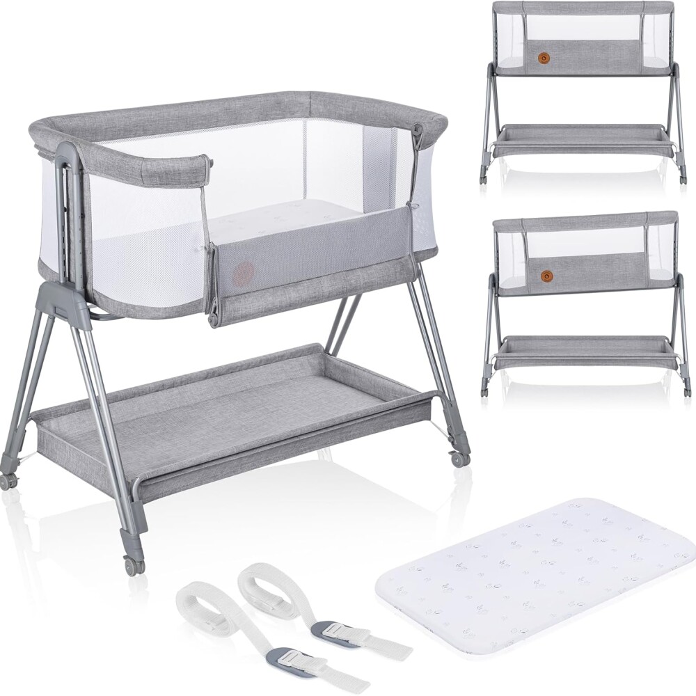 Cuna colecho Luna Lionelo gris