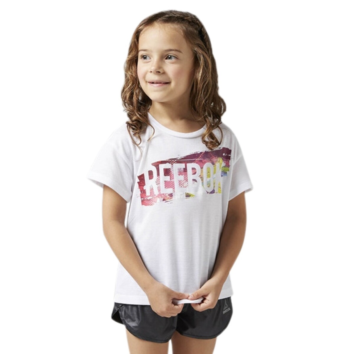 Remera Infantil Reebok G Stu K Tee Bas Deportiva y Casual - Blanco 