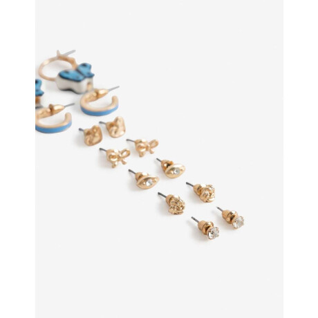 Set 7 Pares De Aros Color Dorado