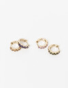 Aros Argollas Set Strass Set De Argollas Con Cubic Zirconia - Dorado