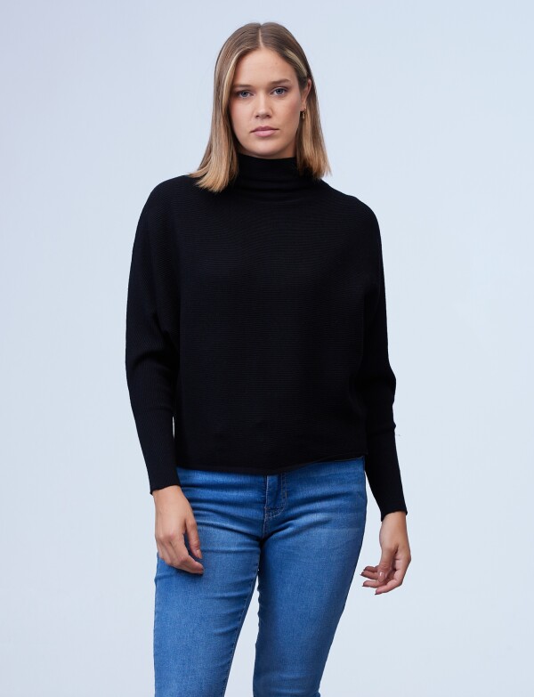 Buzo Dolman Ribs NEGRO