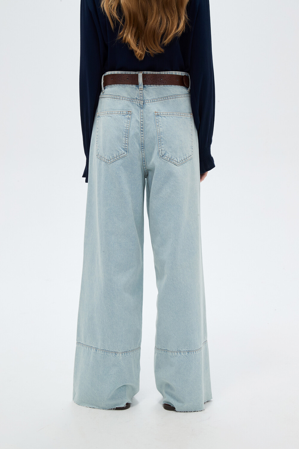 Pantalon Pano Celeste Grisaceo