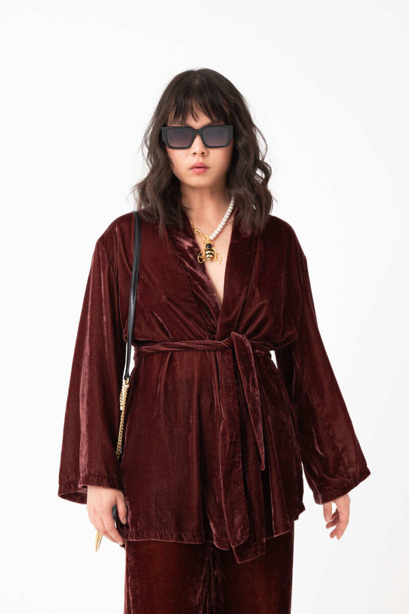 KIMONO EN VELVET Violeta