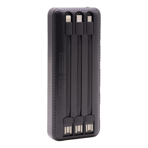 Cargador Powerbank 13000mah Micro Usb Lightning Tipo C Variante Color Negro