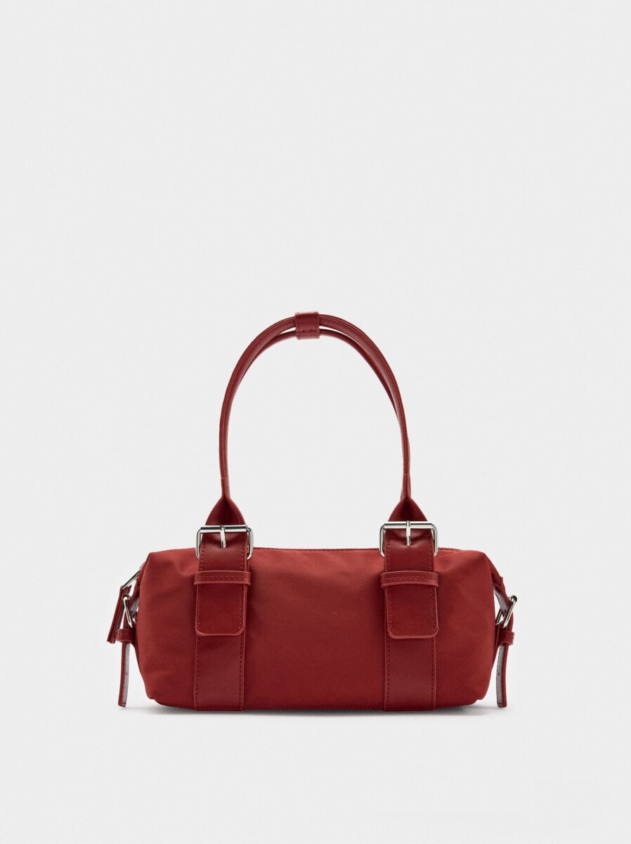 Bolso De Hombro Con Hebillas - rojo 