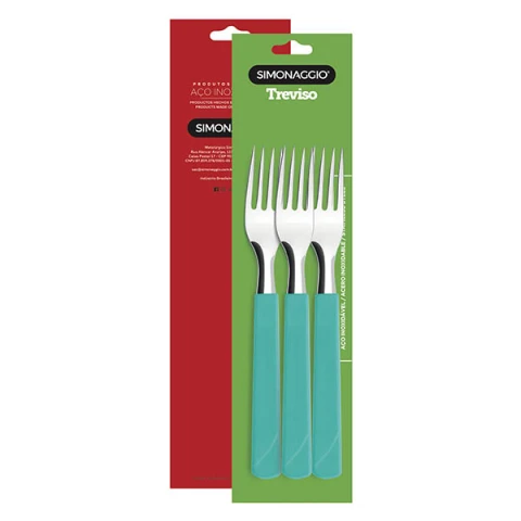 Set X3 Tenedores Treviso de Simonaggio TURQUESA