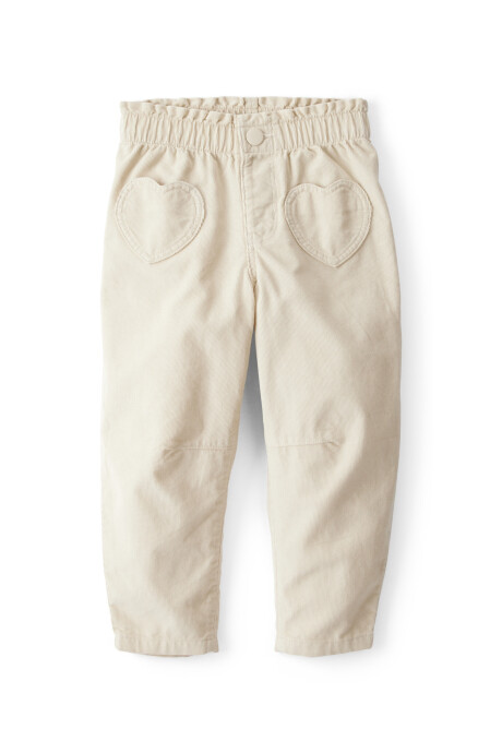 Pantalón de pana, beige, bolsillos corazón Sin color