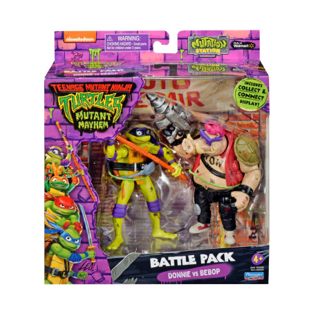 Tortugas Ninja Figura Articulada + Villano 11cm + Accesorios Donnie Vs Bebop