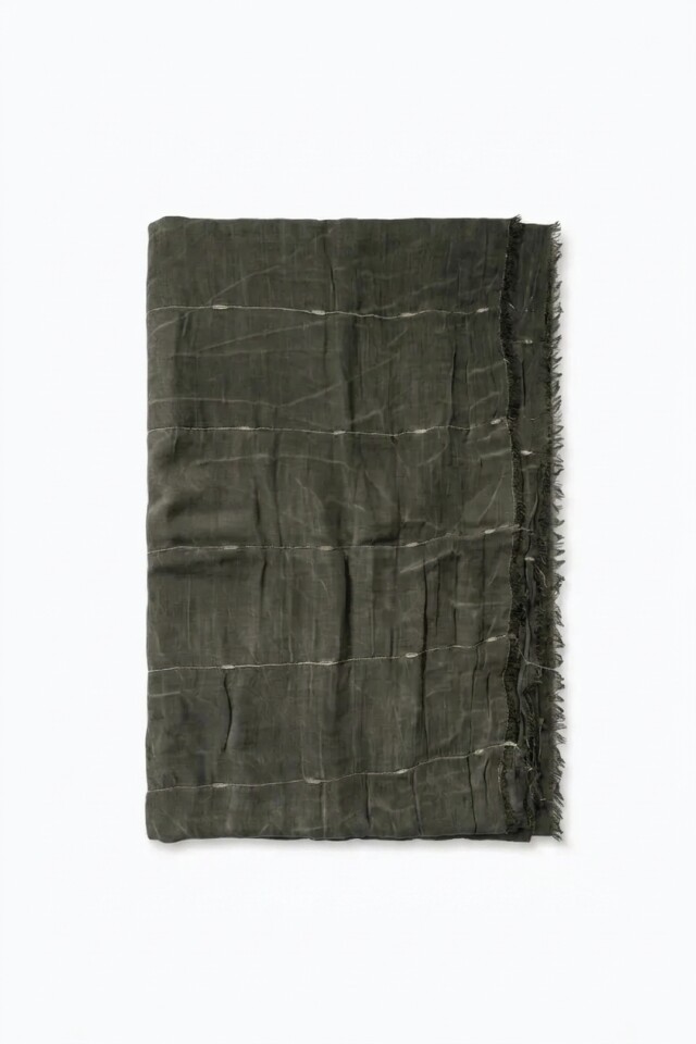 Pashmina con textura verde oliva