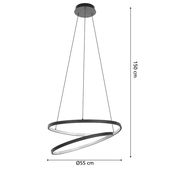 Lámpara colgante LED 37W cálida Ø55x150cm RUOTALE EG0890