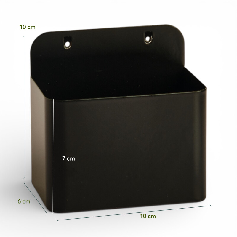 Caja cuadrada pequeña para panel perforado pegboard metálico Negro