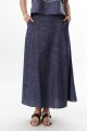 FALDA LINO RAYA AZUL