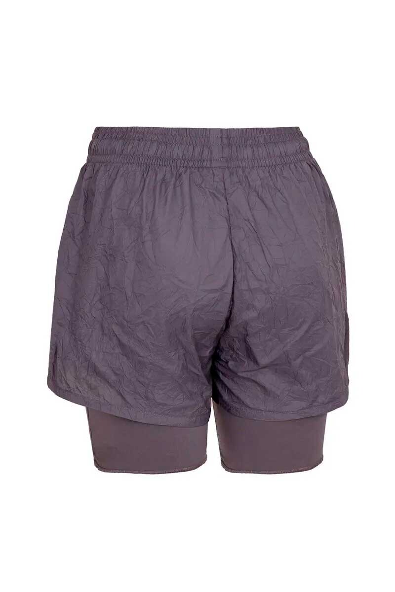 SHORT MUJER TOPPER CRINKLED 2IN1 Gris