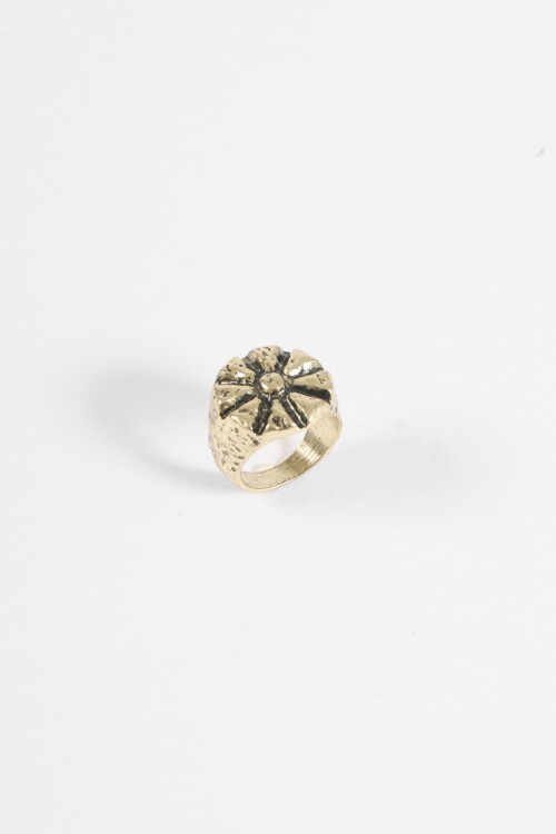 Anillo sello sol dorado