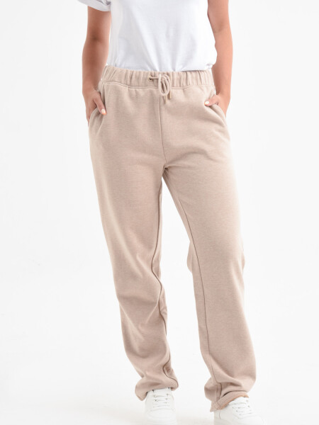 Pantalón deportivo básico Beige Melange