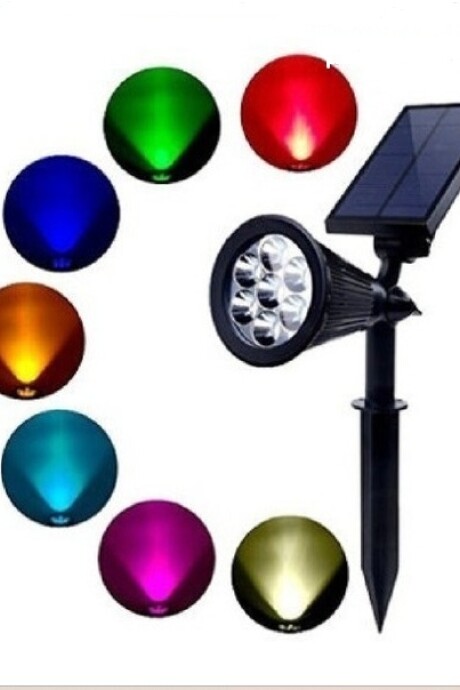 Farol Estaca Luz Led Panel Solar Colores Farol Estaca Luz Led Panel Solar Colores
