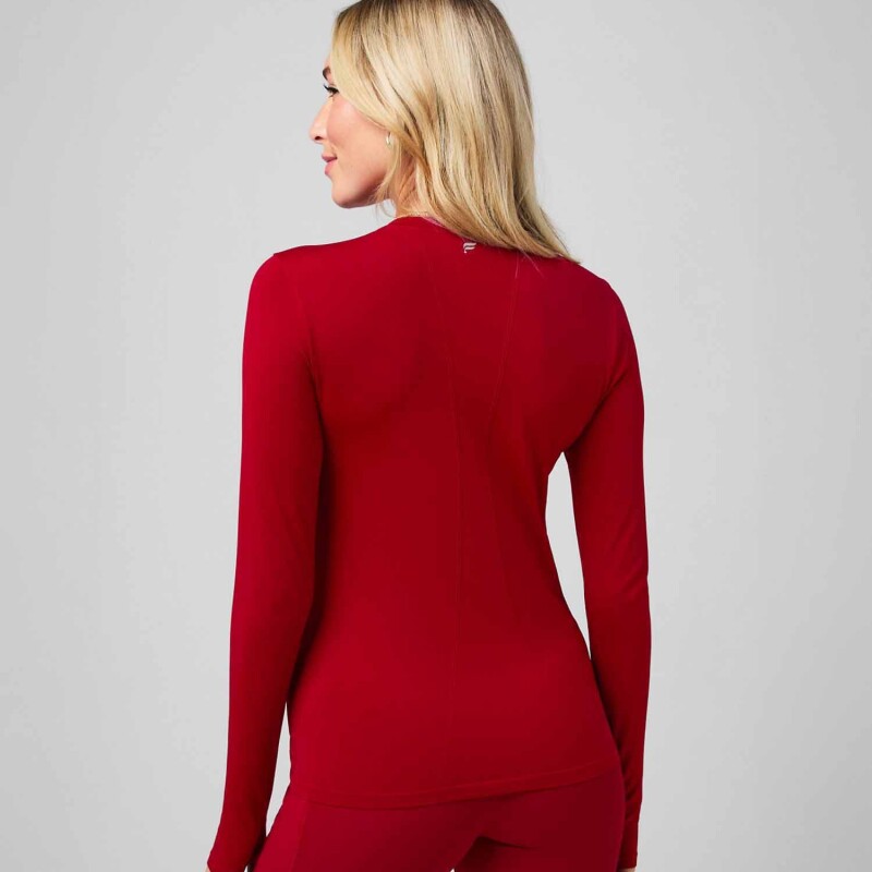 Polo Manga Larga Feather Tech+ Long-Sleeve Top Mujer Holly Berry