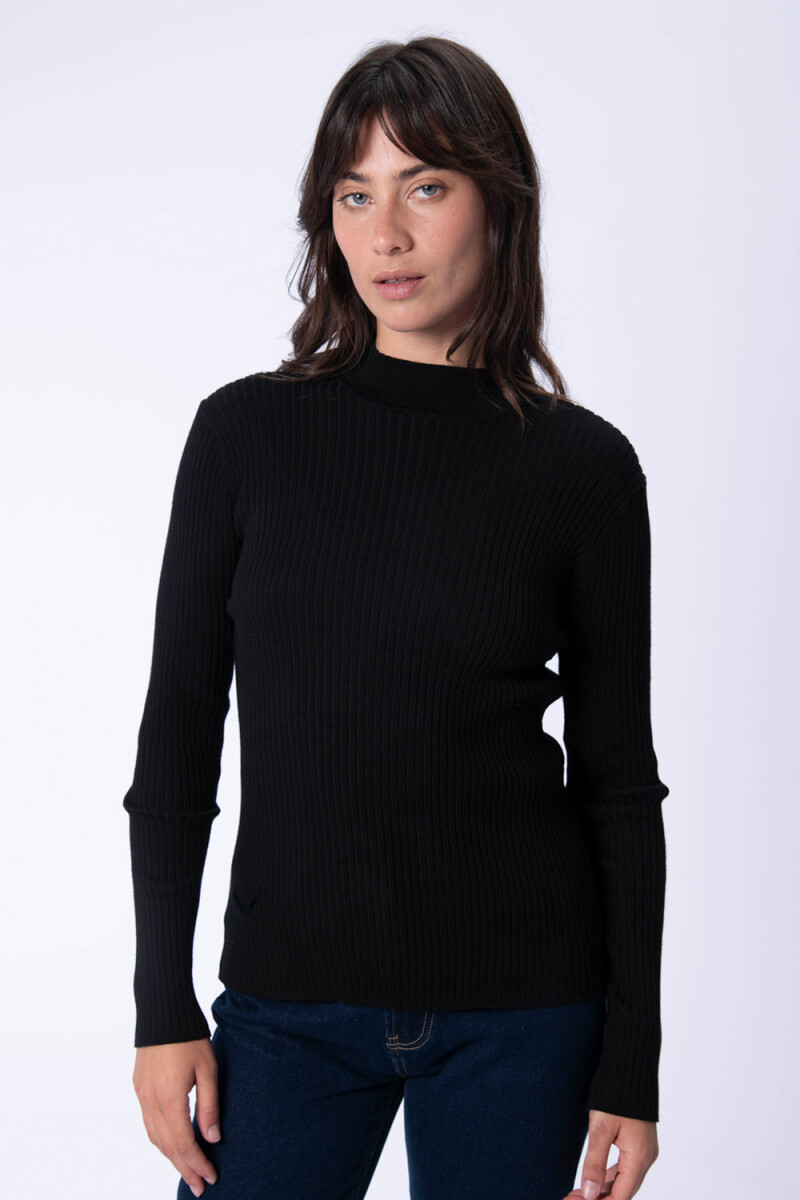 Remera manga larga punto - Negra 