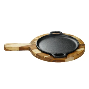 Plancha de hierro redonda soporte madera 20cms Plancha de hierro redonda soporte madera 20cms