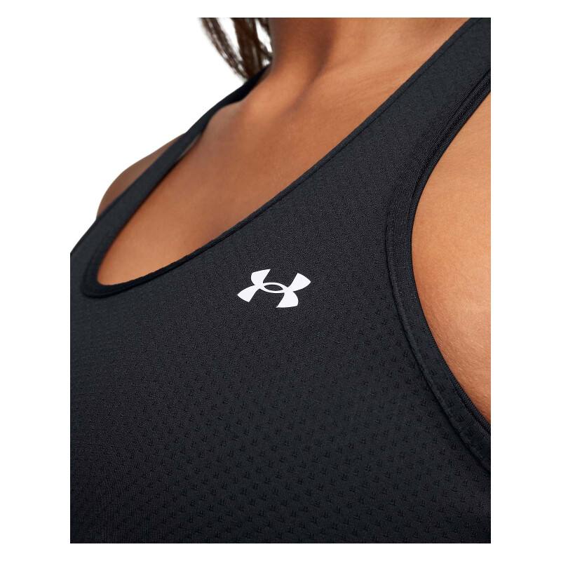 Musculosa Under Armour Tech Mesh Racer de Mujer - 1328962-002 Blanco-negro