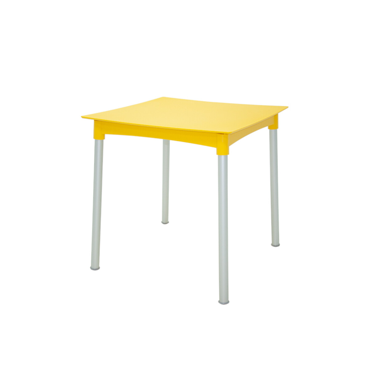 Mesa cuadrada "DIANA" amarilla con patas aluminio - TD0830 