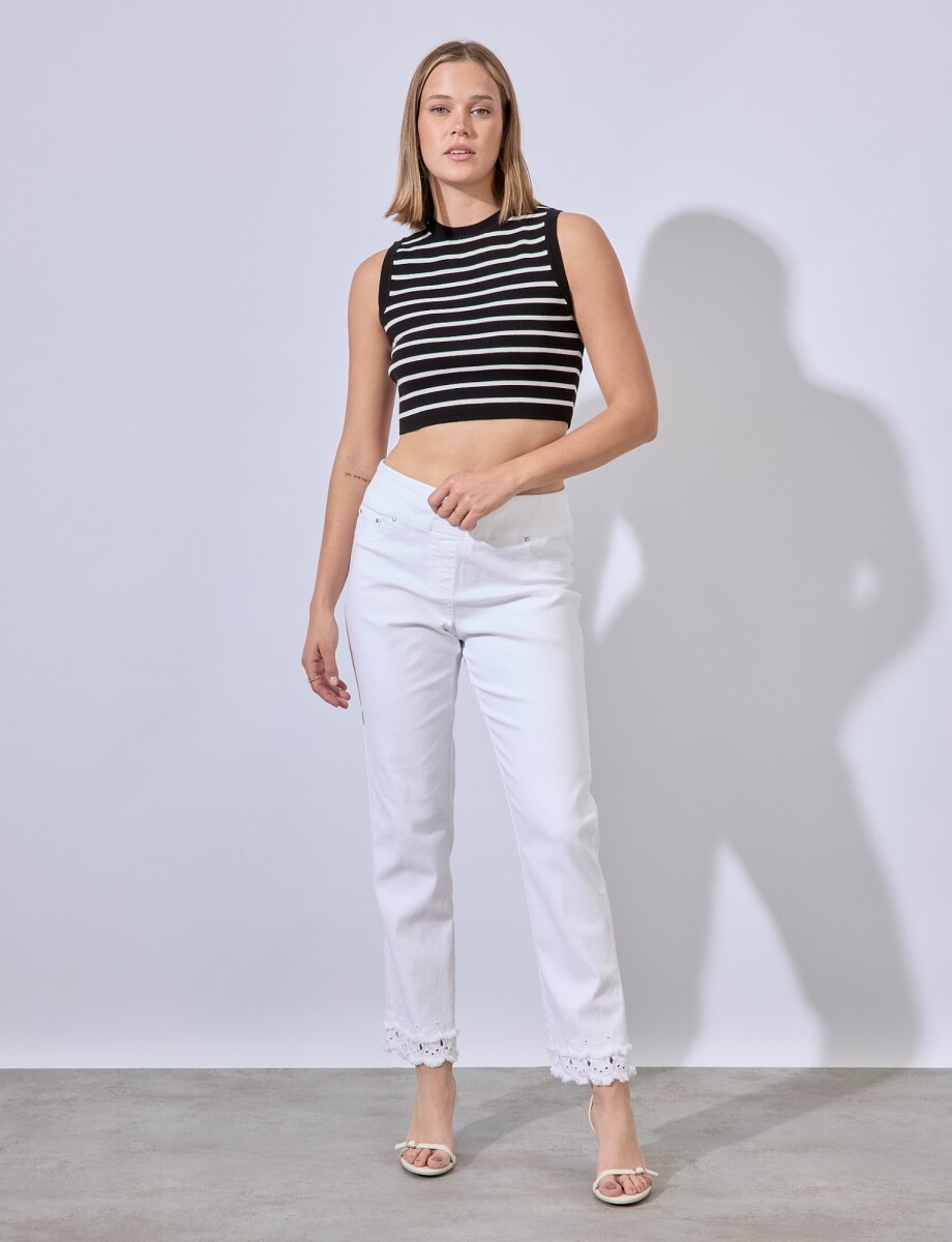 Jegging Bordada - Blanco 