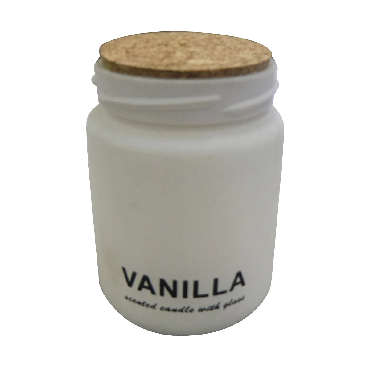 Vela Aromatizante Vidrio con Tapa Corcho 6 x 9 cm - BLANCO 
