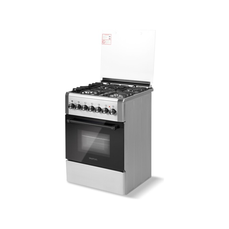 Cocina Combinada Smartlife SL-KS5757C 57x57 Inox con Horno Eléctrico y 4 Hornallas a Gas Cocina Combinada Smartlife SL-KS5757C 57x57 Inox con Horno Eléctrico y 4 Hornallas a Gas