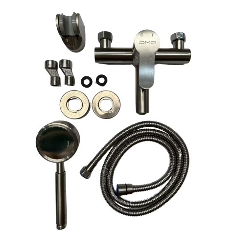 Grifería de ducha Monocomando de mesada con transferencia Milano Gris Satinado Grifería De Ducha Monocomando De Mesada Con Transferencia Milano Gris Satinado