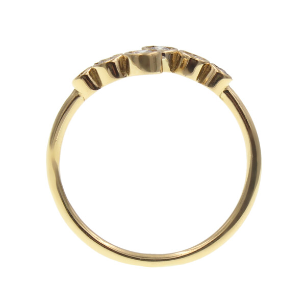Anillo Ginette de oro amarillo 18k con brillantes. Anillo Ginette de oro amarillo 18k con brillantes.