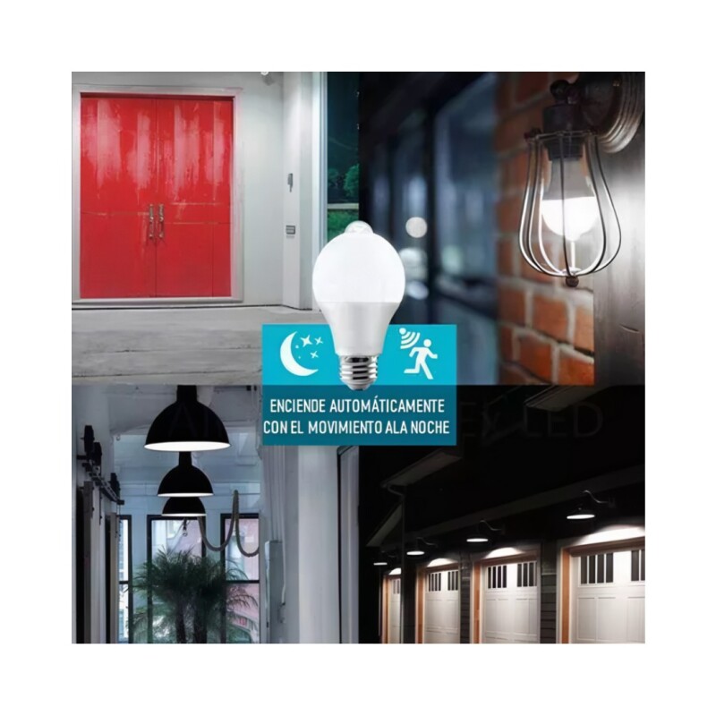 Lampara LED 12w con sensor de movimiento luz fría Lampara LED 12w con sensor de movimiento luz fría
